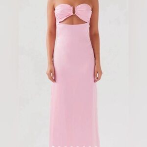 Peppermayo Strapless Pink Maxi Dress